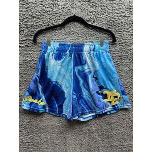 Inaka Power Ocean Waves Drawstring Workout Shorts Blue Mens Size‎ M